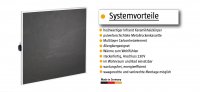 Bella Jolly Infrarot Keramikheizkörper 60 cm x 60 cm Natursteinoptik